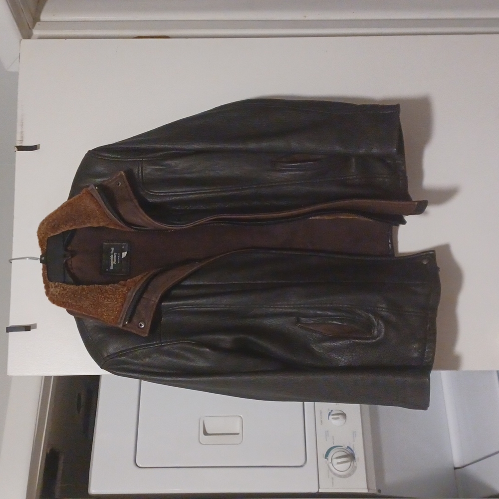 Dark brown leather jacket